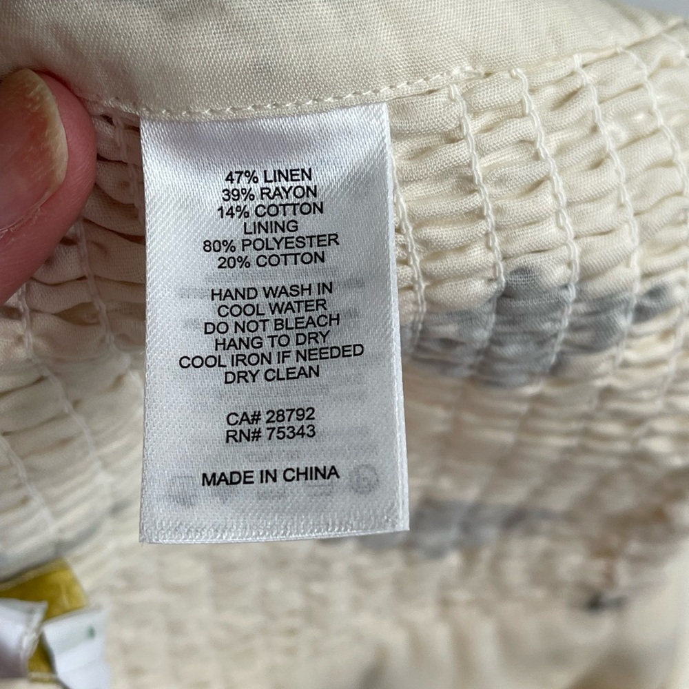 House of Harlow 1960 cream Linen Blend Smocked Back Halter Crop Top Size S NWT - Picture 4 of 4